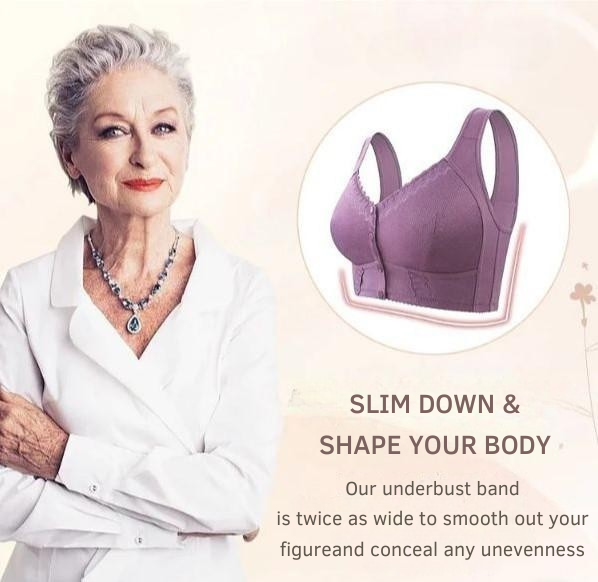 Miriam-Joyce | Women's Front-Close Wireless Bra with Wide Shoulder Straps