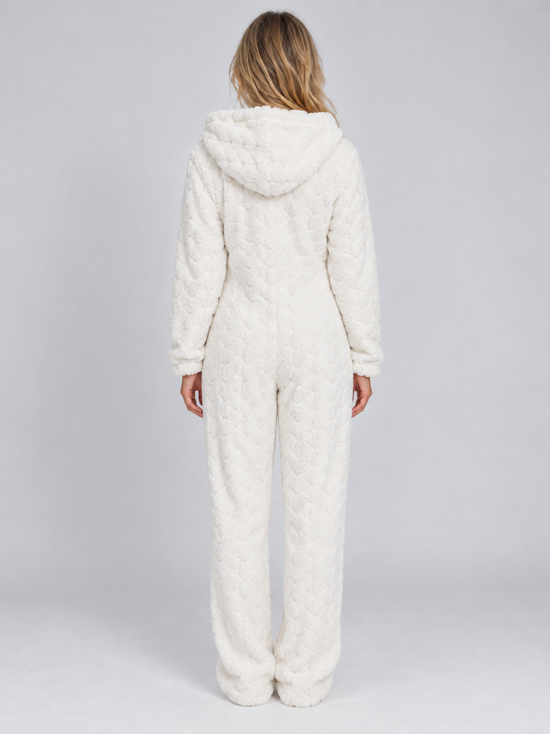 Aurelia-Harriet | Women's Full-Zip Hooded Fleece Jumpsuit