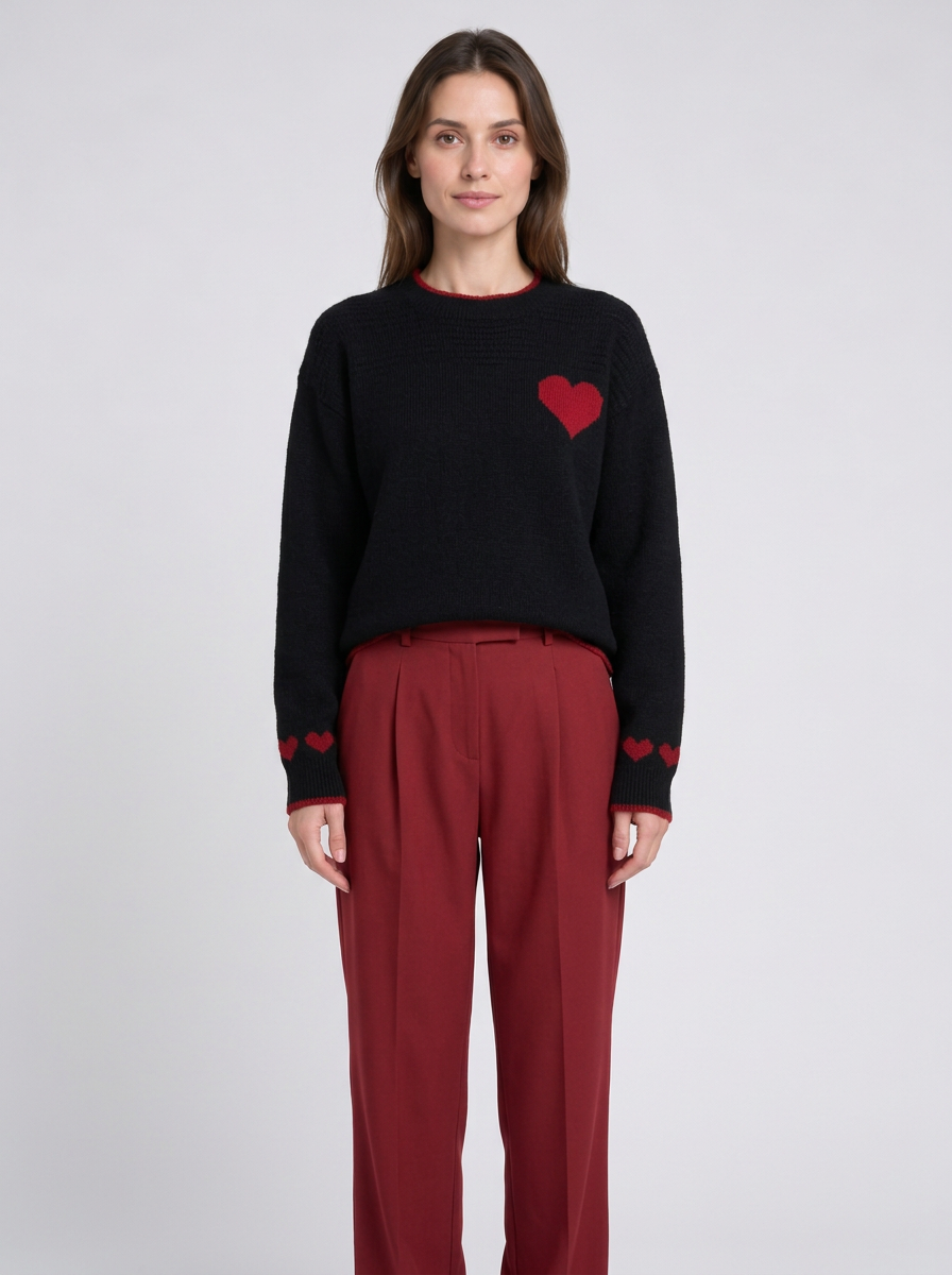 Gwendolyn | Women's Heart-Print Christmas Jumper