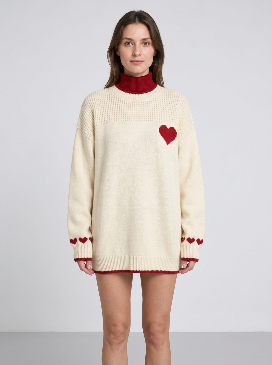 Gwendolyn | Women's Heart-Print Christmas Jumper