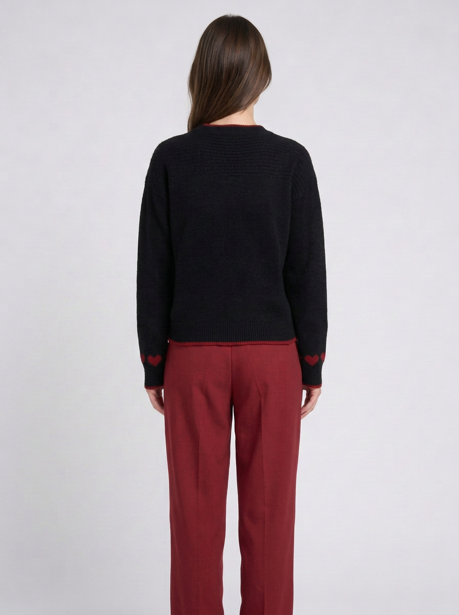 Gwendolyn | Women's Heart-Print Christmas Jumper