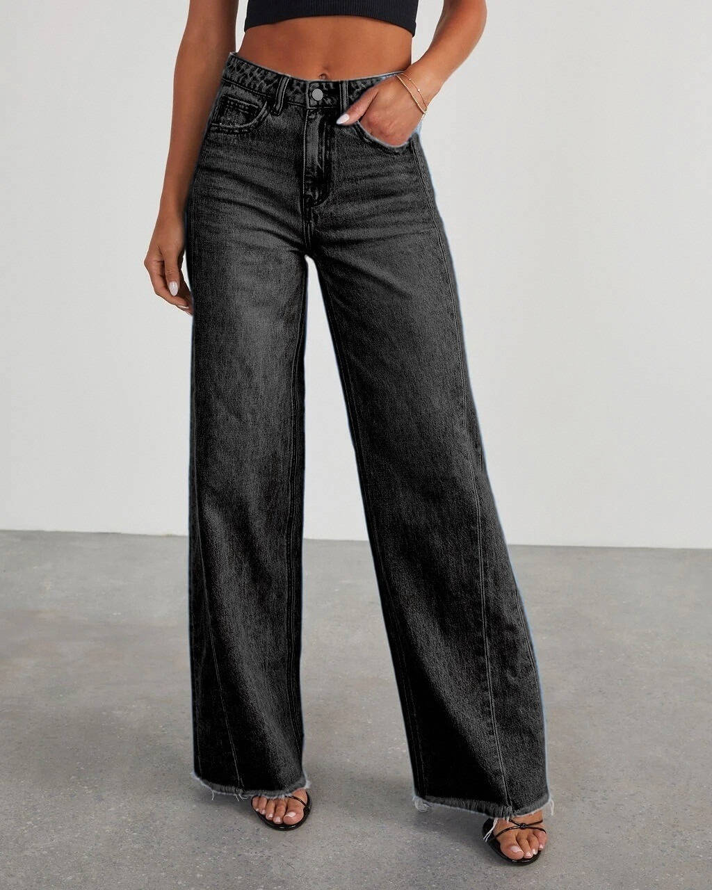 Lydia-Priscilla | Women's High-Rise Wide Leg Trousers