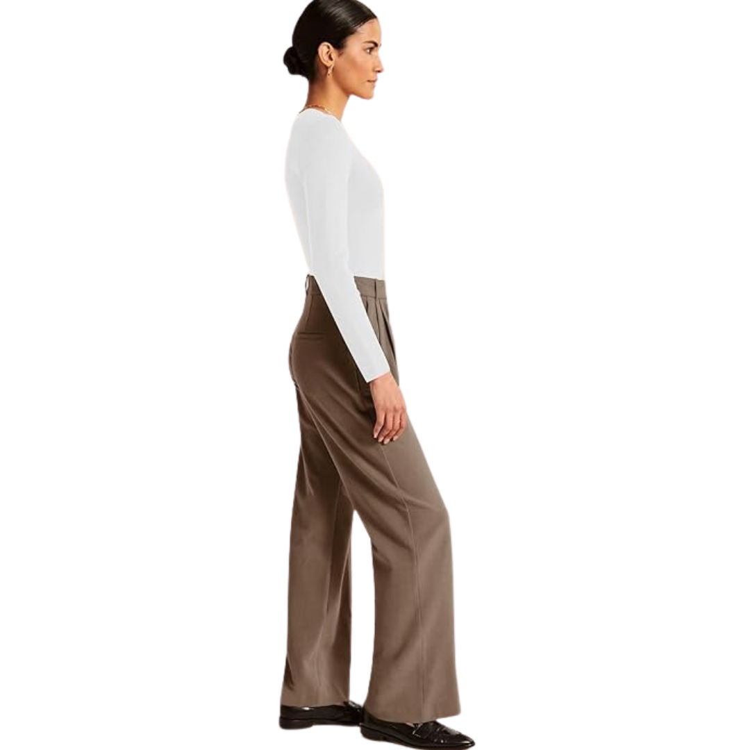 Adele-Alba | Women's High-Waisted Wide-Leg Trousers
