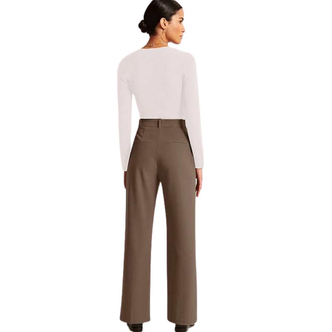 Adele-Alba | Women's High-Waisted Wide-Leg Trousers