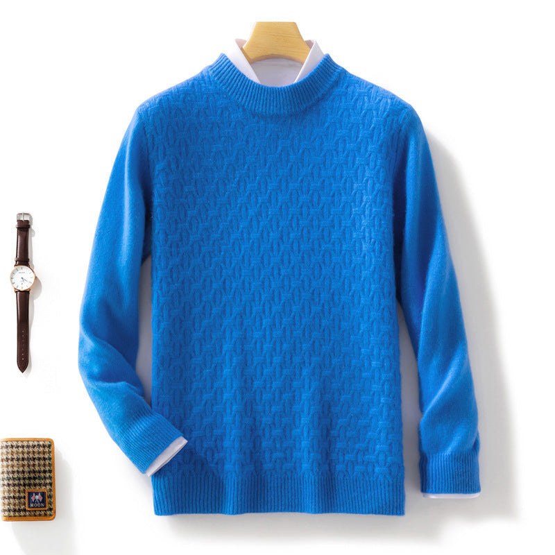 Veronica-Mabel | Women's Honeycomb Mockneck Cable Knit Sweater