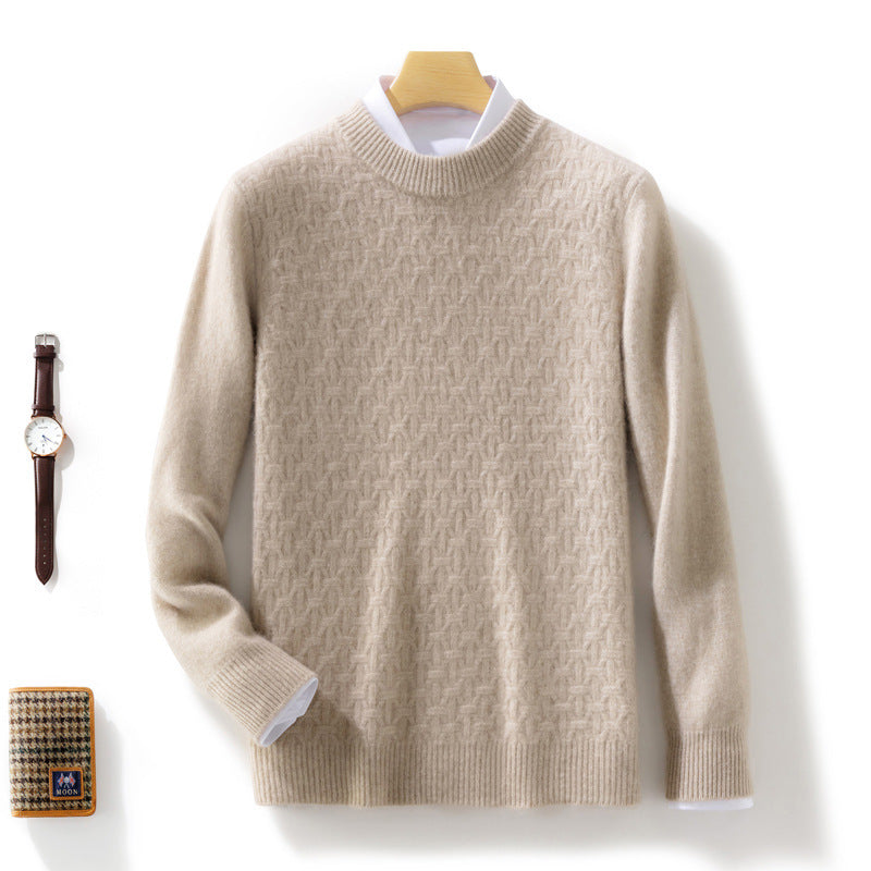 Veronica-Mabel | Women's Honeycomb Mockneck Cable Knit Sweater