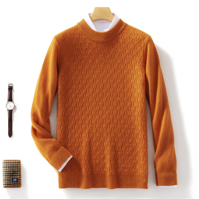 Veronica-Mabel | Women's Honeycomb Mockneck Cable Knit Sweater