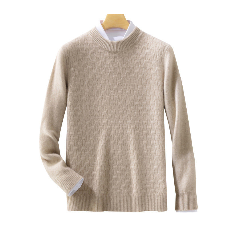 Veronica-Mabel | Women's Honeycomb Mockneck Cable Knit Sweater