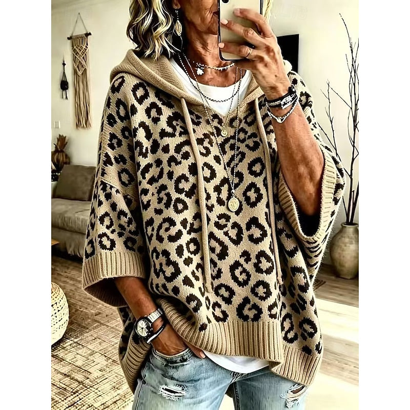 Magda-Veronica | Women's Hooded Animal-Print Jumper