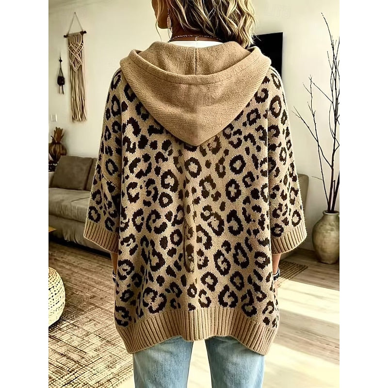 Magda-Veronica | Women's Hooded Animal-Print Jumper