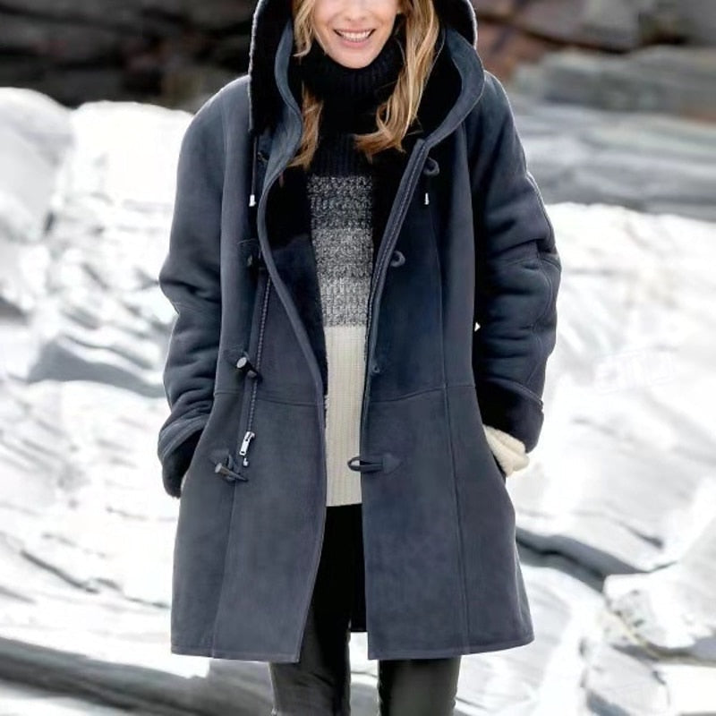 Stella-Annelise | Women's Hooded Button-Front Trench Coat