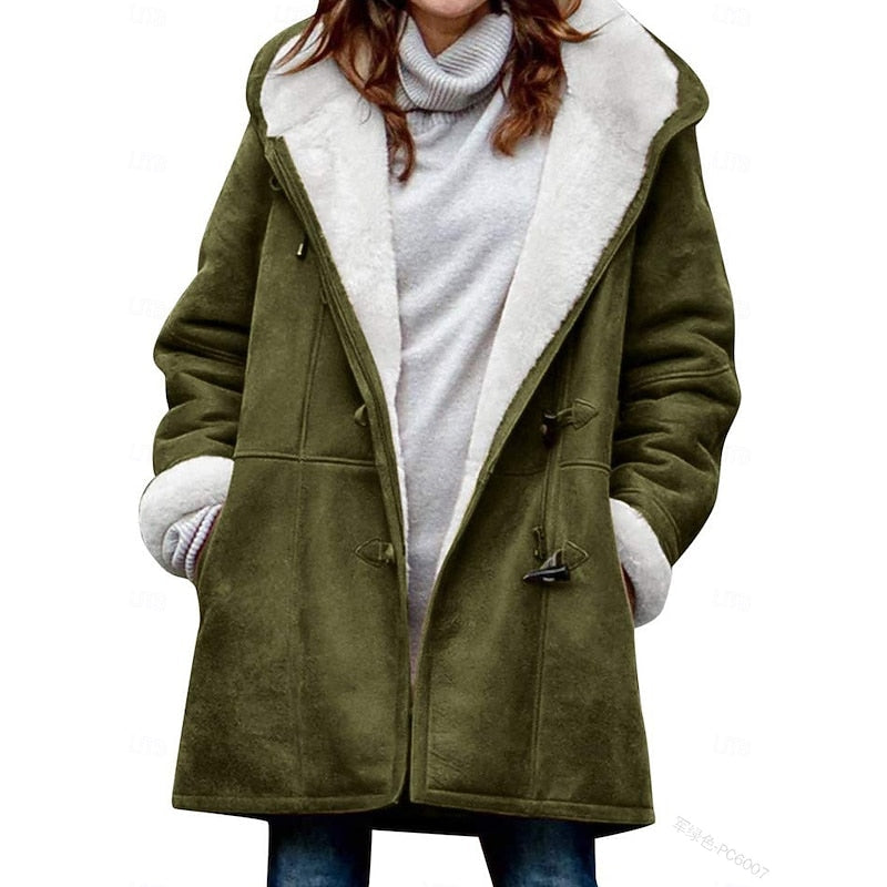 Stella-Annelise | Women's Hooded Button-Front Trench Coat
