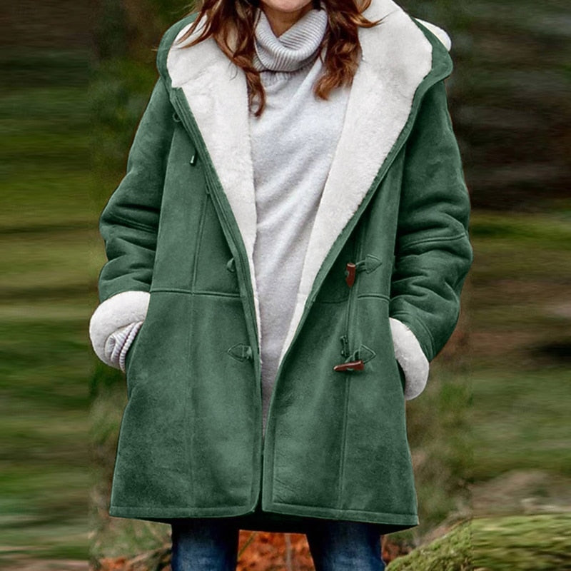 Stella-Annelise | Women's Hooded Button-Front Trench Coat