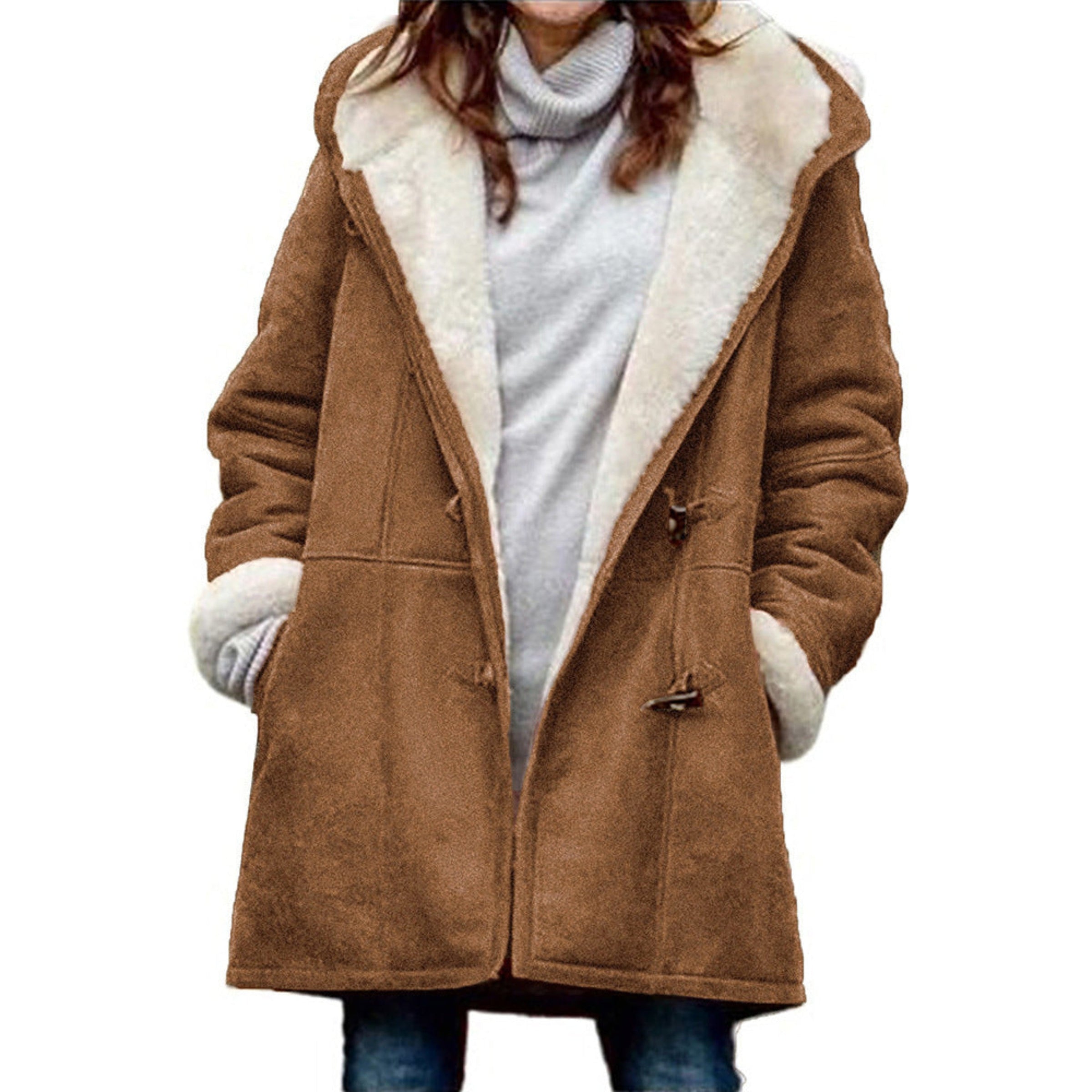 Penelope-Cecile | Women's Hooded Duffle Peacoat with Toggle Buttons