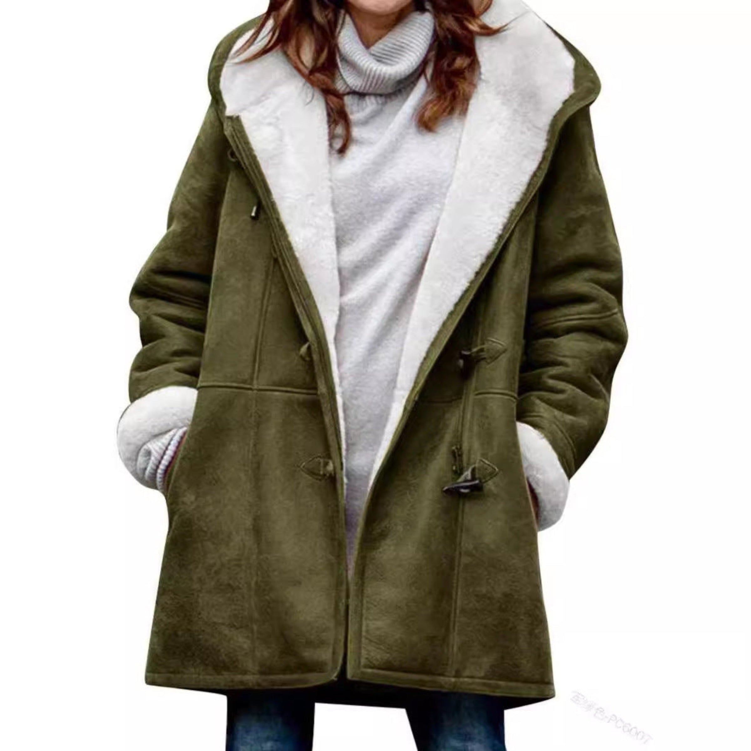 Penelope-Cecile | Women's Hooded Duffle Peacoat with Toggle Buttons