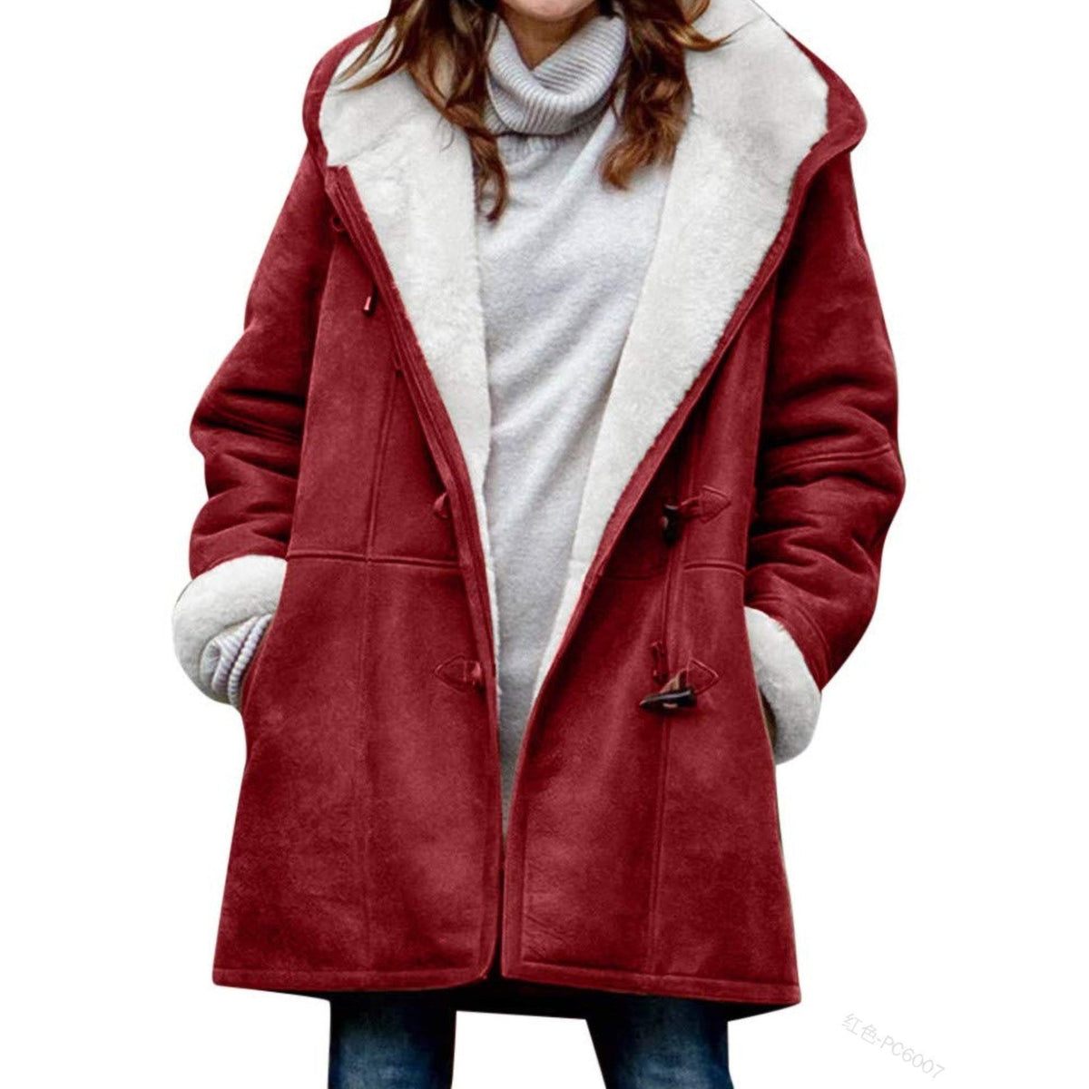 Penelope-Cecile | Women's Hooded Duffle Peacoat with Toggle Buttons