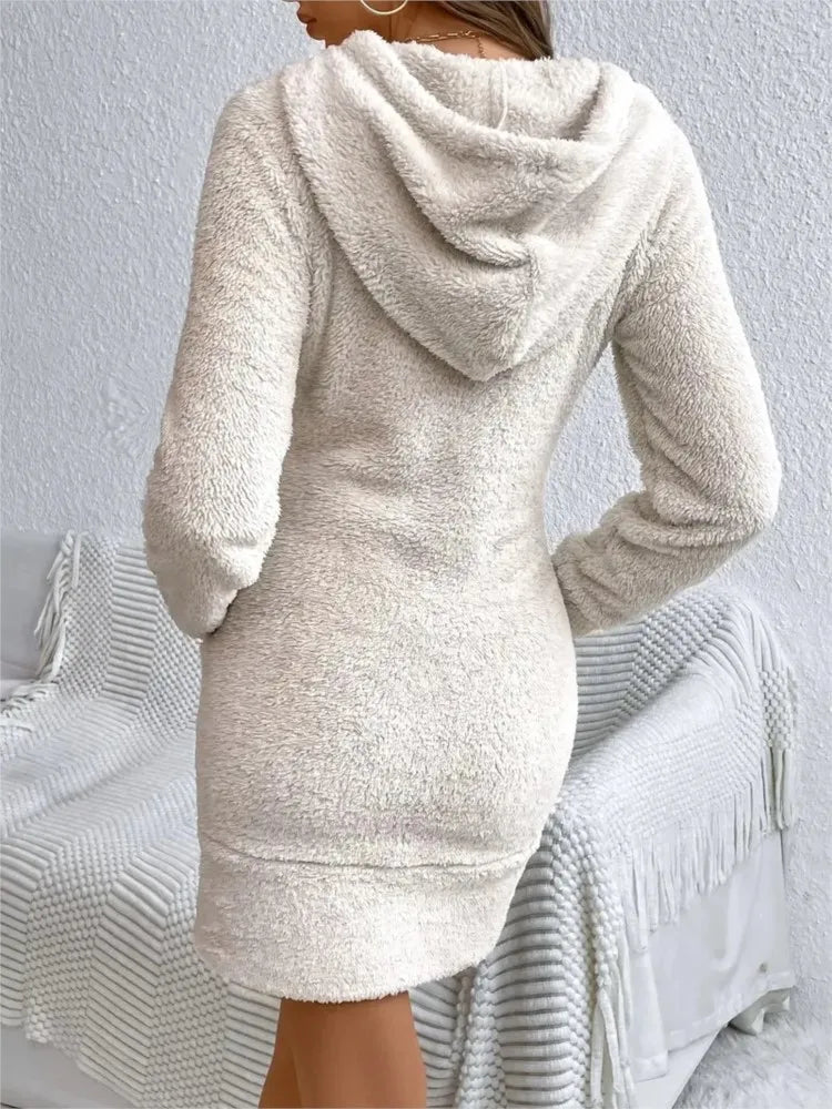 Lorraine-Lucille | Women's Hooded Fleece Mini Dress