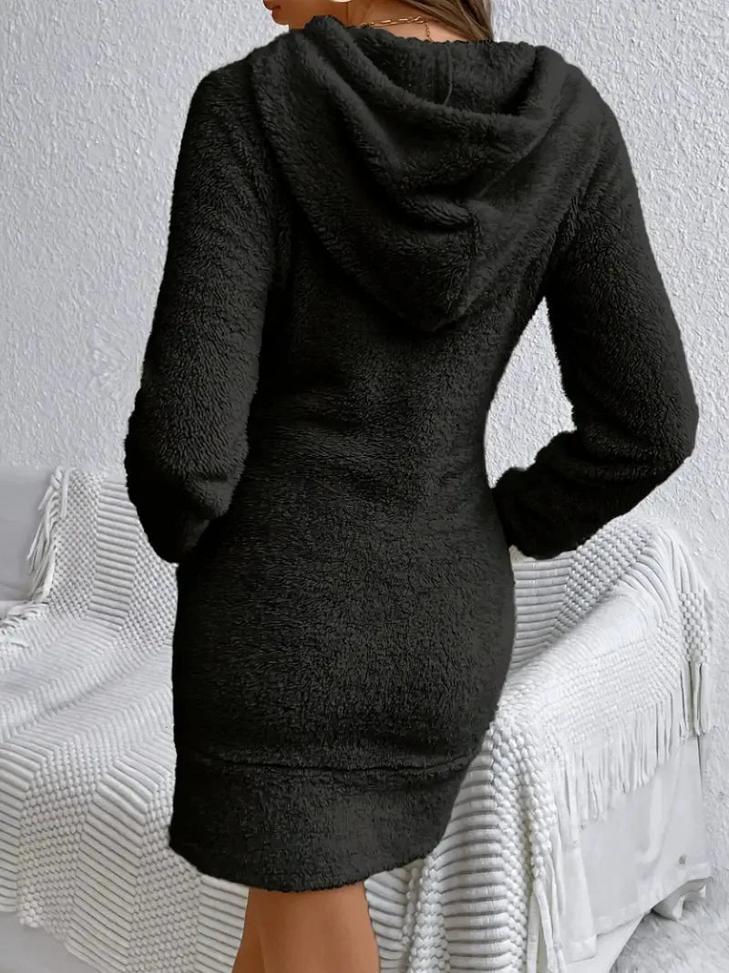 Lorraine-Lucille | Women's Hooded Fleece Mini Dress