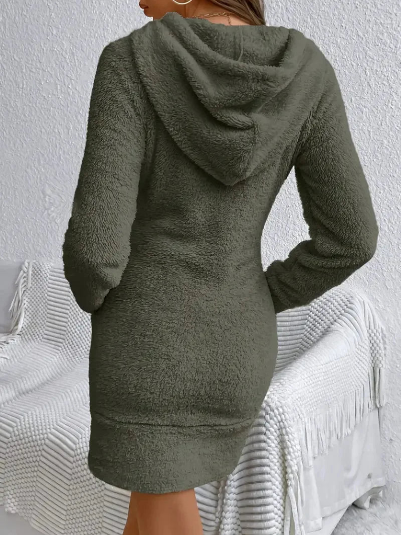 Lorraine-Lucille | Women's Hooded Fleece Mini Dress