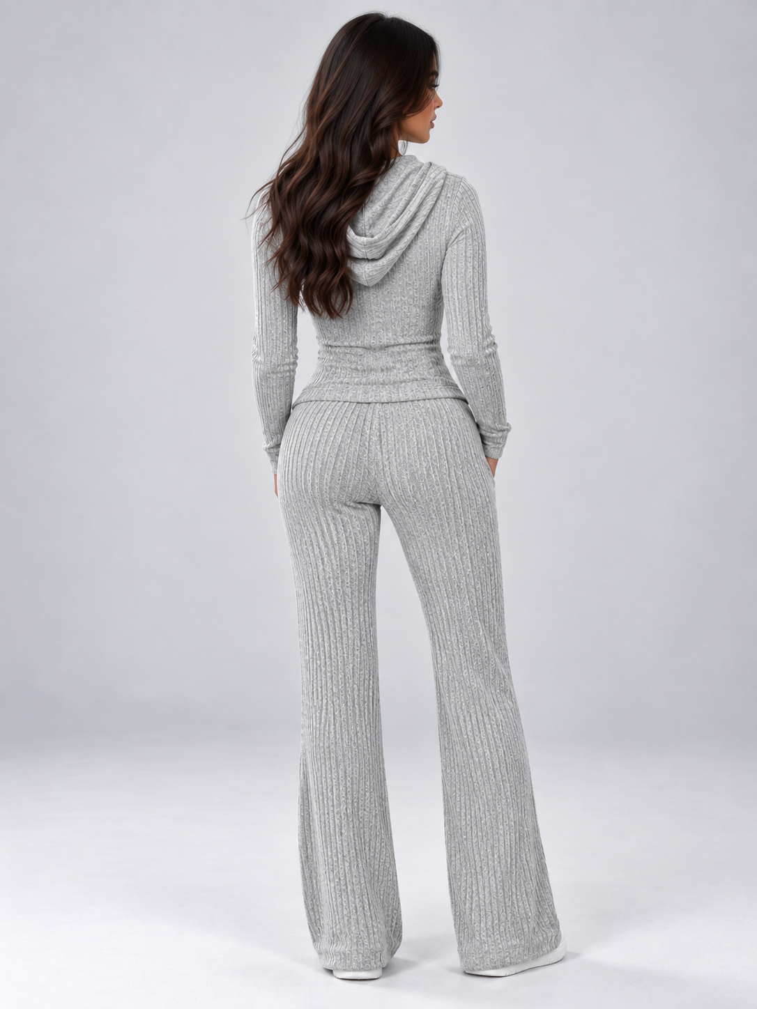 Sigrid-Sybil | Women's Hooded Ribbed Knit Co-Ord Set