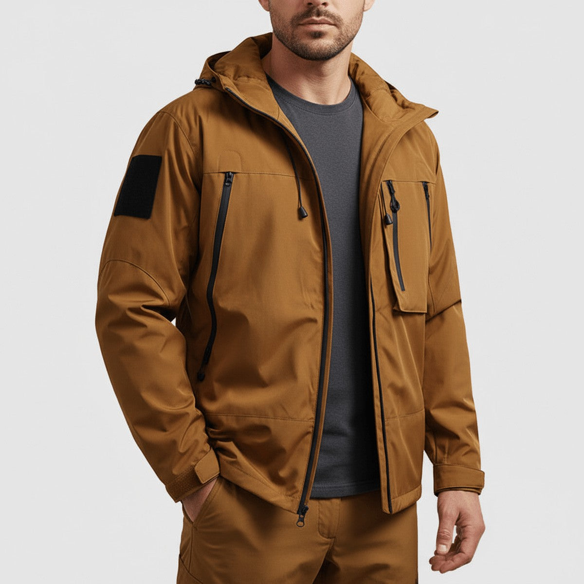 Pauline-Alba | Women's Hooded Shell Jacket with Contrast Pocket