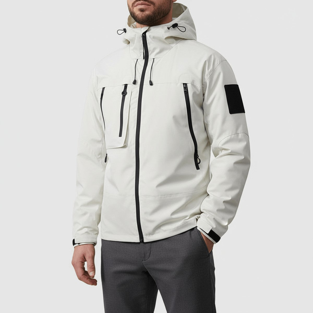 Pauline-Alba | Women's Hooded Shell Jacket with Contrast Pocket