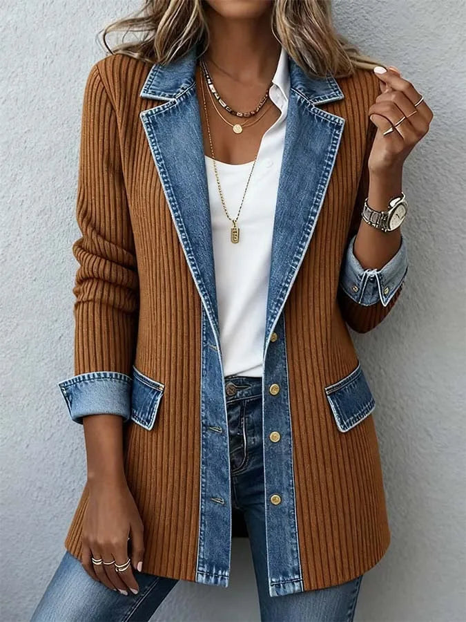 Nadine-Lillian | Women's Knit Denim Jacket