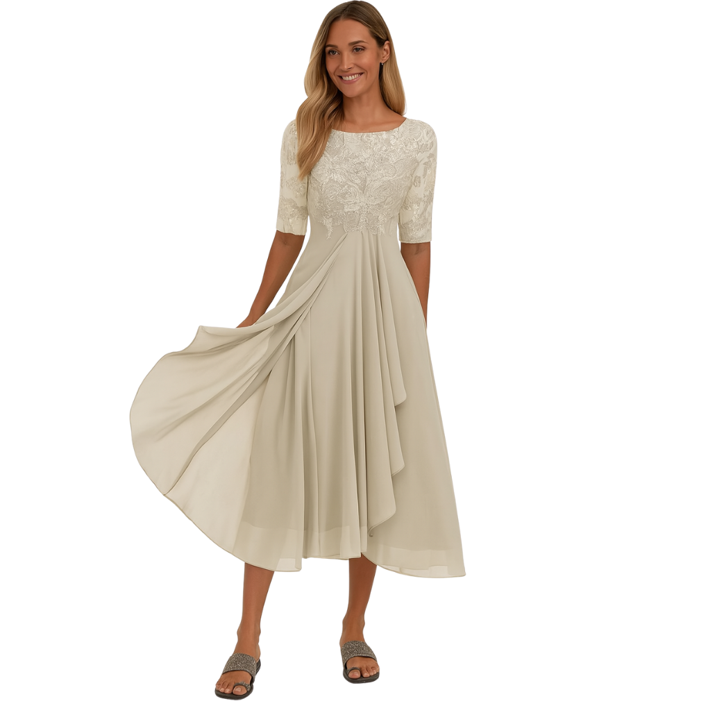 Dorothea | Women's Lace Bodice Midi Dress