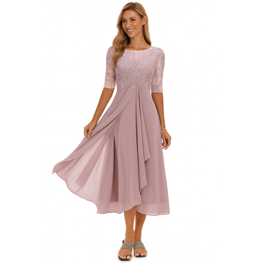 Dorothea | Women's Lace Bodice Midi Dress