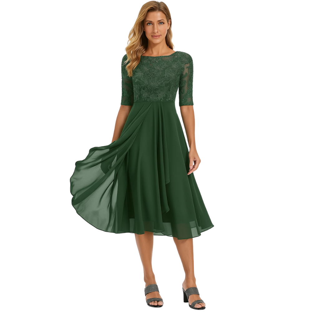 Dorothea | Women's Lace Bodice Midi Dress