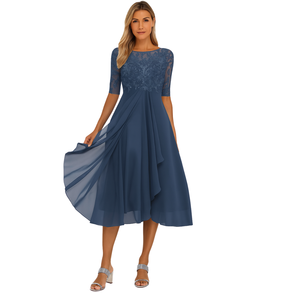 Dorothea | Women's Lace Bodice Midi Dress