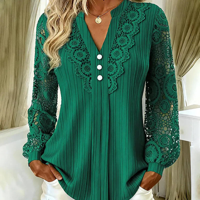 Sabine-Priscilla | Women's Lace V-Neck Blouse