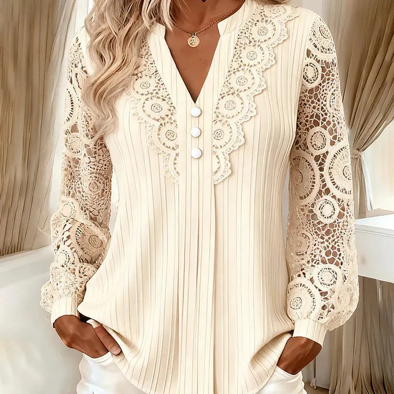 Sabine-Priscilla | Women's Lace V-Neck Blouse