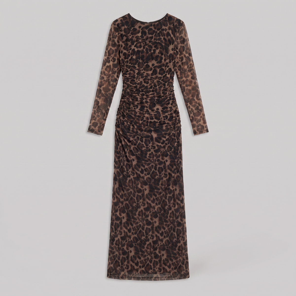 Greta | Women's Leopard Print Fitted Maxi Dress