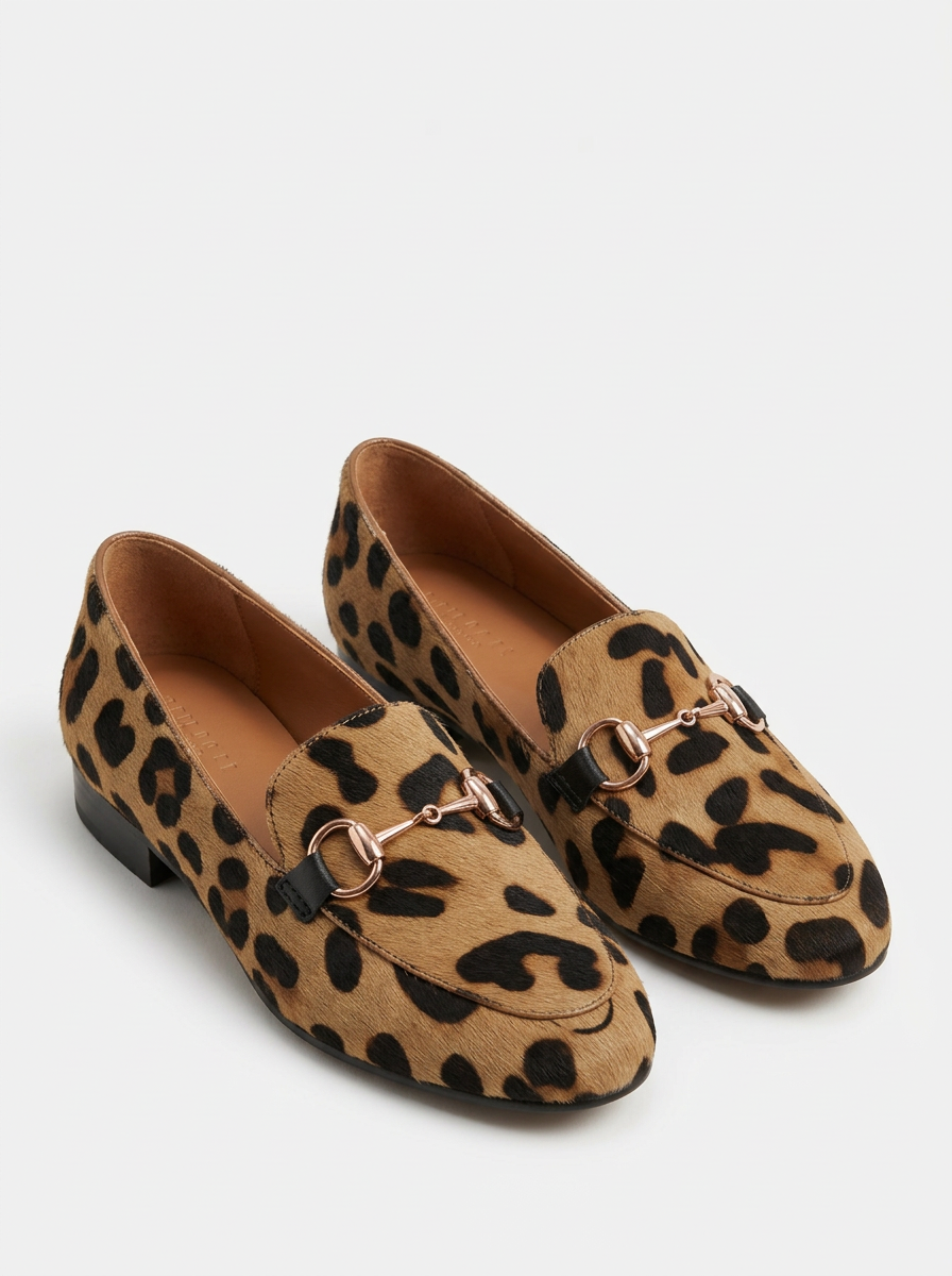 Ramona-Hazel | Women's Leopard-Print Pointed-Toe Loafers