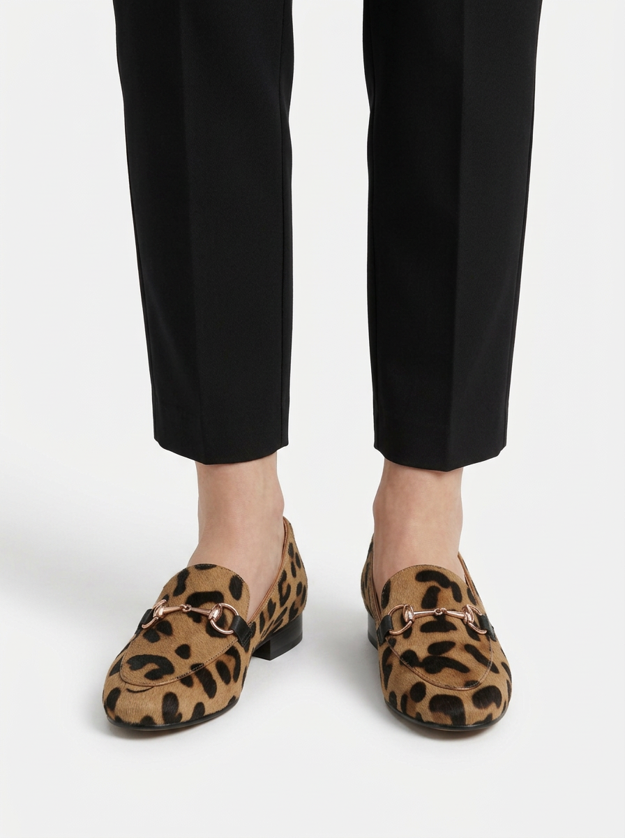 Ramona-Hazel | Women's Leopard-Print Pointed-Toe Loafers