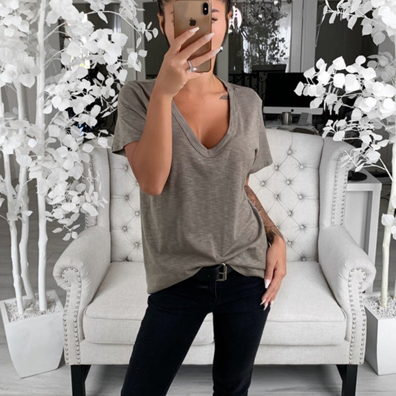 Alma-Delia | Women's Loose-Fit V-Neck Tee