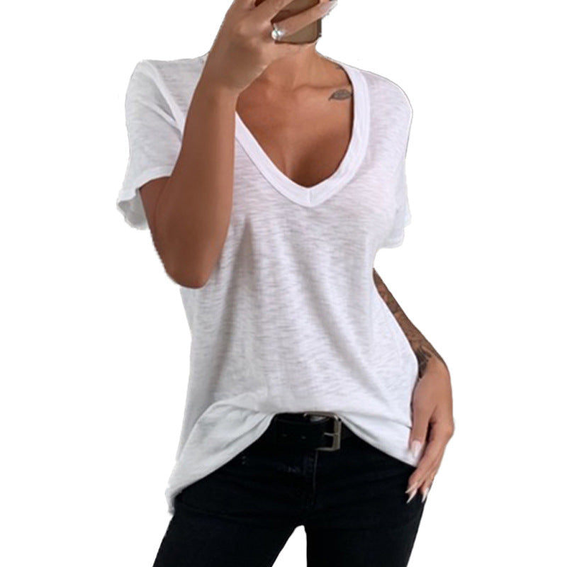 Alma-Delia | Women's Loose-Fit V-Neck Tee