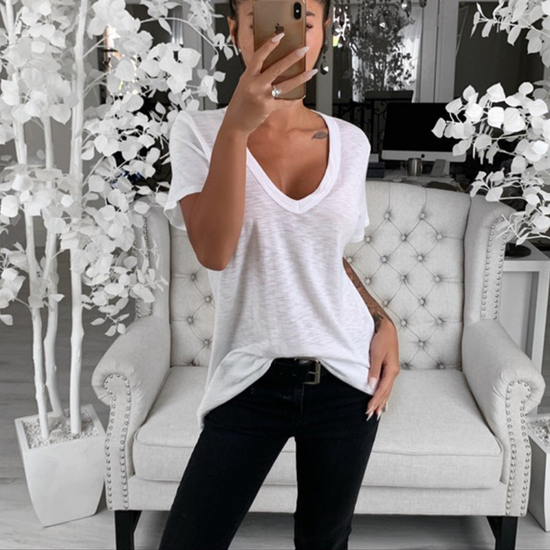 Alma-Delia | Women's Loose-Fit V-Neck Tee