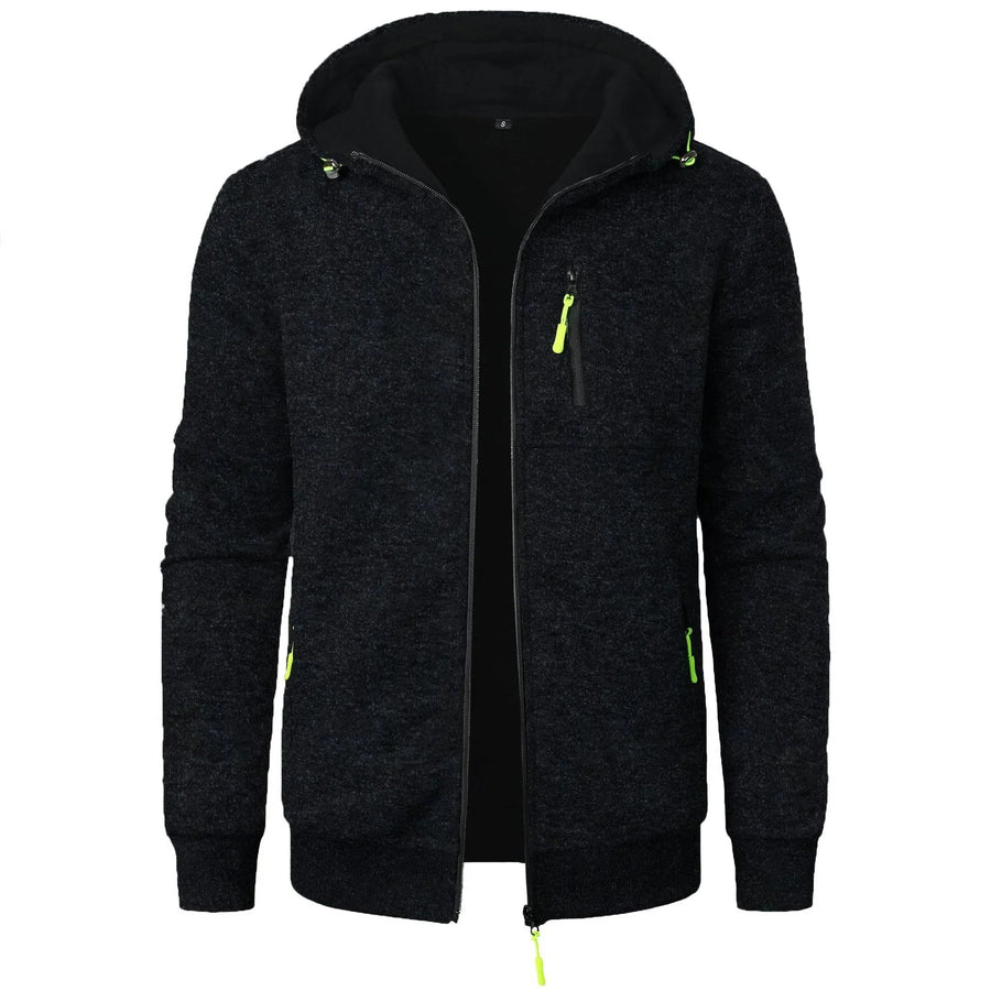 Gwendolyn-Henrietta | Women's Marled Knit Zip-Front Hoodie