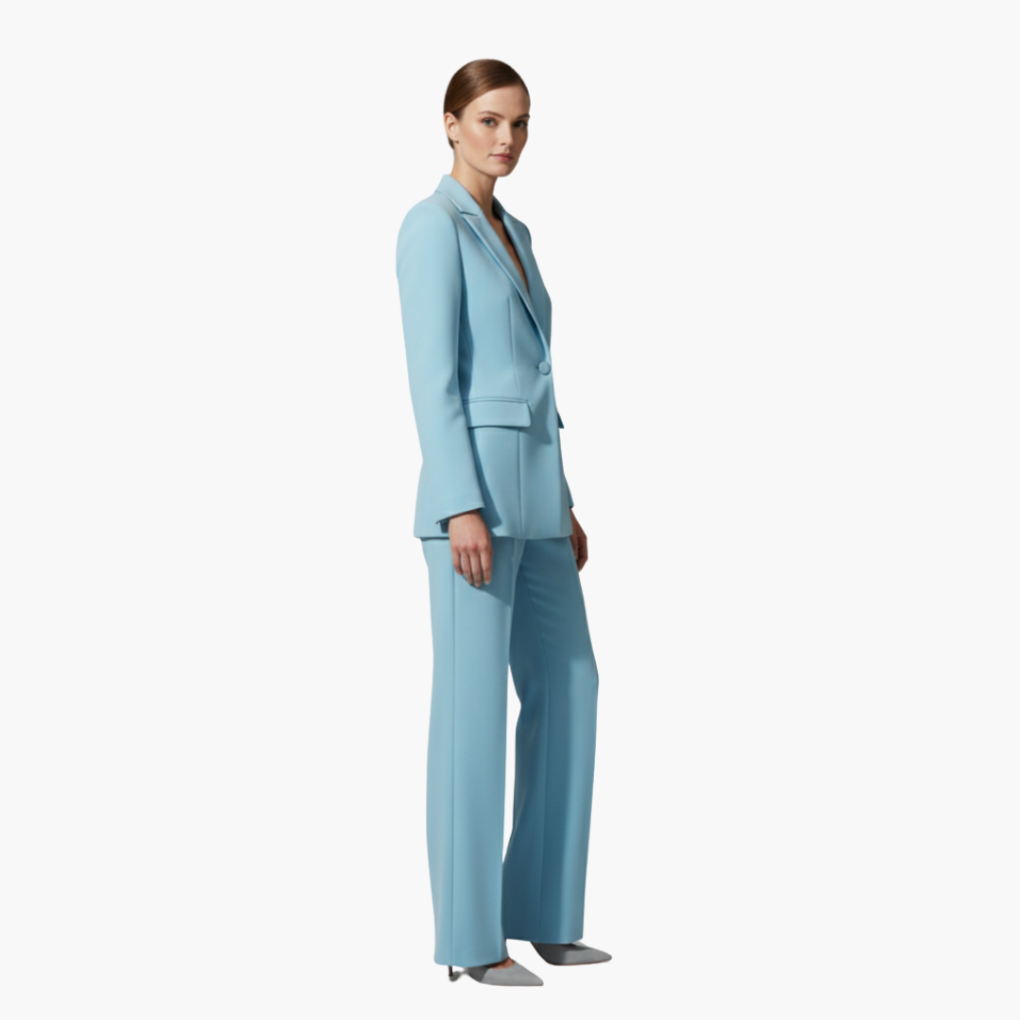 Cecile-Simone | Women's Notch-Lapel Blazer & Trouser Suit Set
