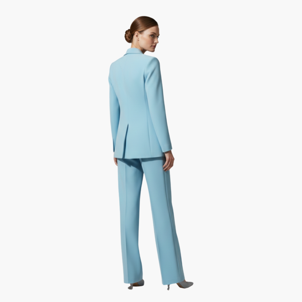 Cecile-Simone | Women's Notch-Lapel Blazer & Trouser Suit Set