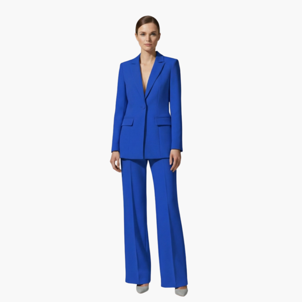 Cecile-Simone | Women's Notch-Lapel Blazer & Trouser Suit Set