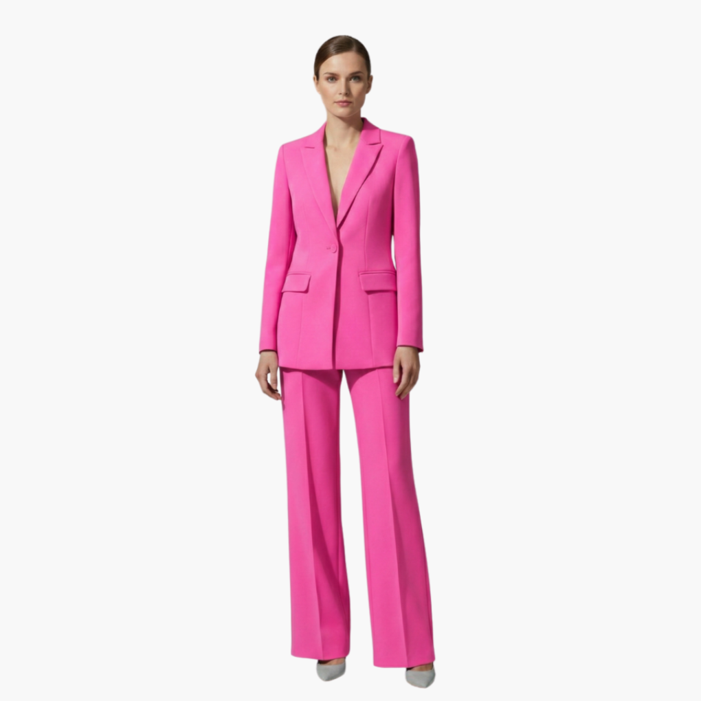 Cecile-Simone | Women's Notch-Lapel Blazer & Trouser Suit Set