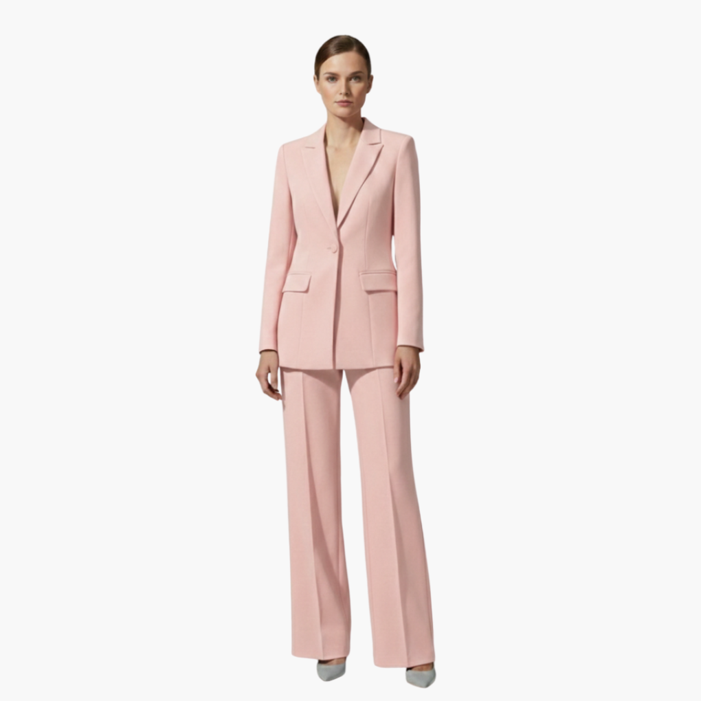 Cecile-Simone | Women's Notch-Lapel Blazer & Trouser Suit Set