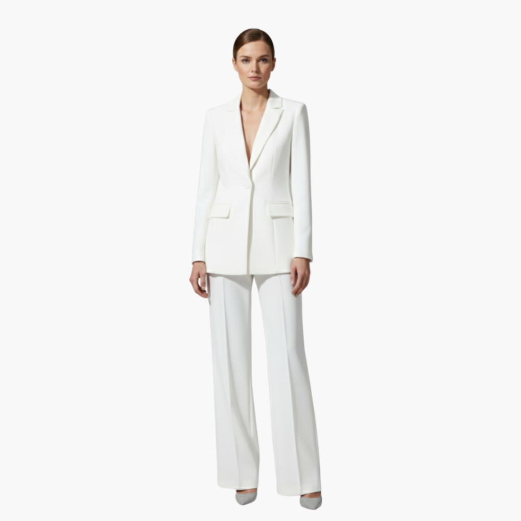 Cecile-Simone | Women's Notch-Lapel Blazer & Trouser Suit Set