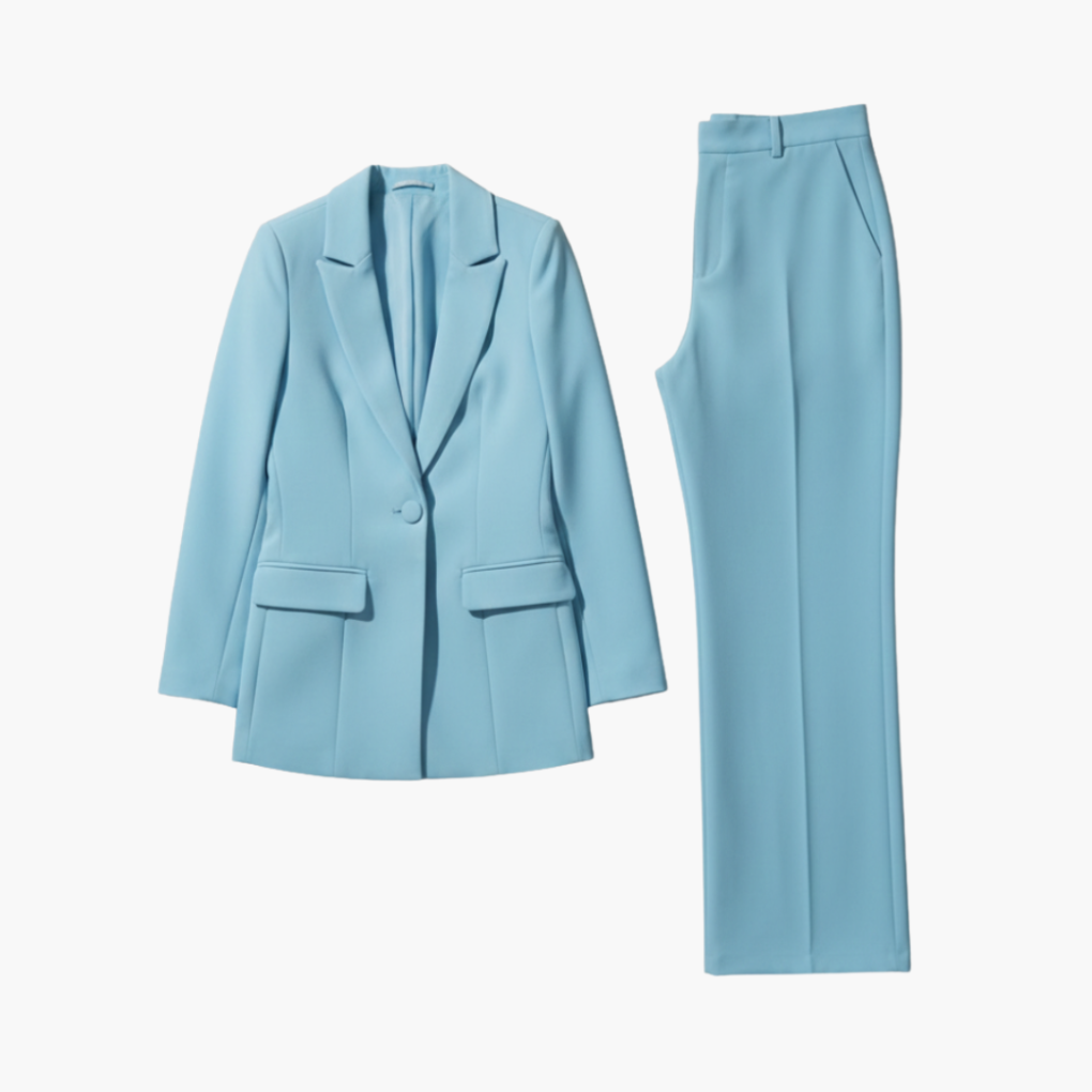 Cecile-Simone | Women's Notch-Lapel Blazer & Trouser Suit Set