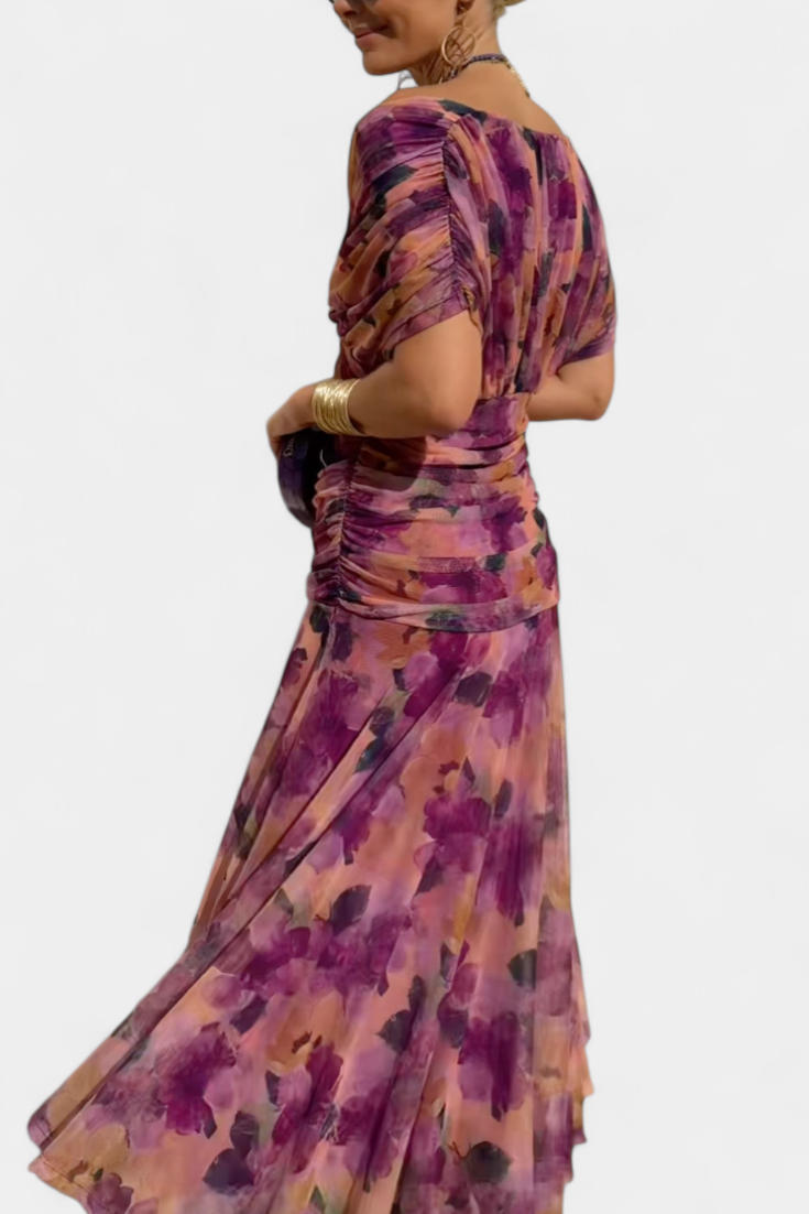 Renata | Women's Off-Shoulder Ruched Maxi Dress