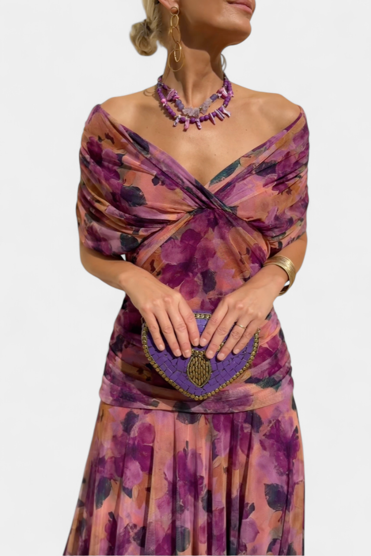 Renata | Women's Off-Shoulder Ruched Maxi Dress