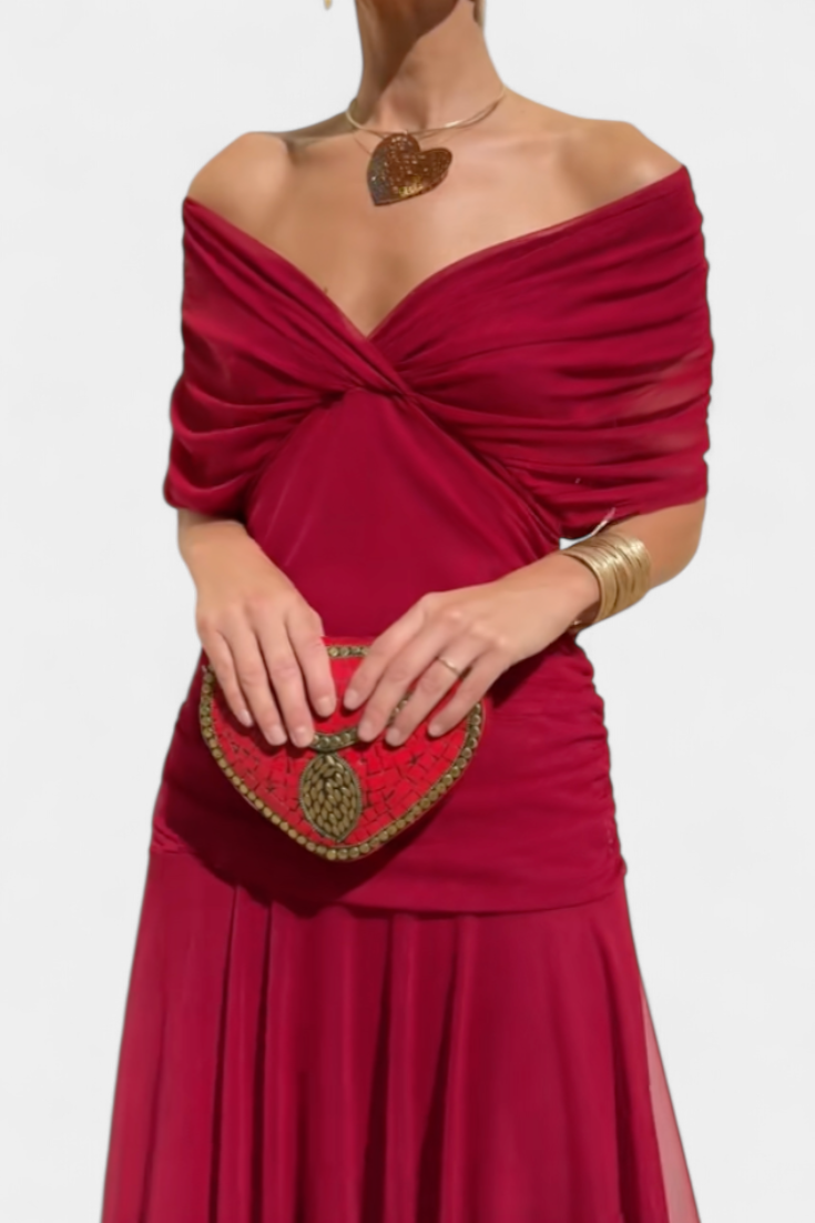 Renata | Women's Off-Shoulder Ruched Maxi Dress